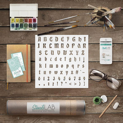 Alphabet Stencils - Type 4- Letter DIY Painting Stencils Kit - Number Stencils - StencilsLab Wall Stencils
