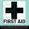 First Aid - Red Cross Sign Stencil Safety Stencils - Industrial Stencils--StencilsLab Wall Stencils