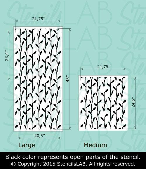 MILDRED- Floral Wall Stencil- Allover Wall Stencils - StencilsLab Wall Stencils
