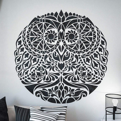Owl Mandala Stencil - Wall Stencil - StencilsLAB