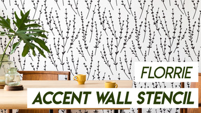 How To Stencil: Floral DIY Accent Wall with FLORRIE Allover Wall Stencil. Stenciling Tutorial