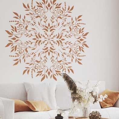 AURORE- Mandala Design Stencil- Mandala Stencil For Painting Wall, Floor and Furniture-StencilsLAB Wall Stencils