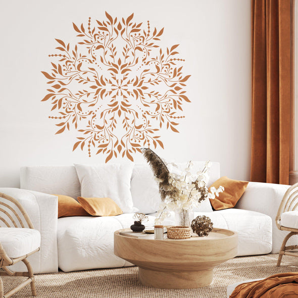 AURORE- Mandala Design Stencil- Mandala Stencil For Painting Wall, Floor and Furniture-StencilsLAB Wall Stencils