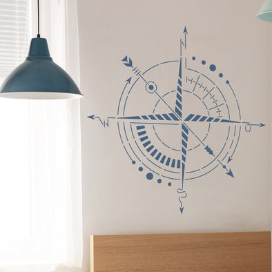 CRUZ- Compass Stencil For Painting Walls And Floor- Large Paint Stencil-StencilsLAB Wall Stencils