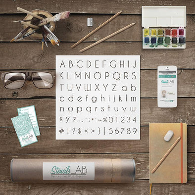Alphabet Stencils - Type 2- Letter DIY Painting Stencils Kit - Number Stencils - StencilsLab Wall Stencils