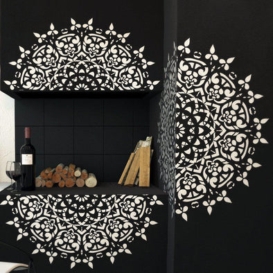 Round Symmetrical Mandala - Wall Stencil - Wall & Furniture Stencil - StencilsLab Wall Stencils