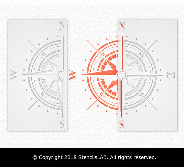 Traveler- Compass Rose Stencil - Reusable Stencil For Painting