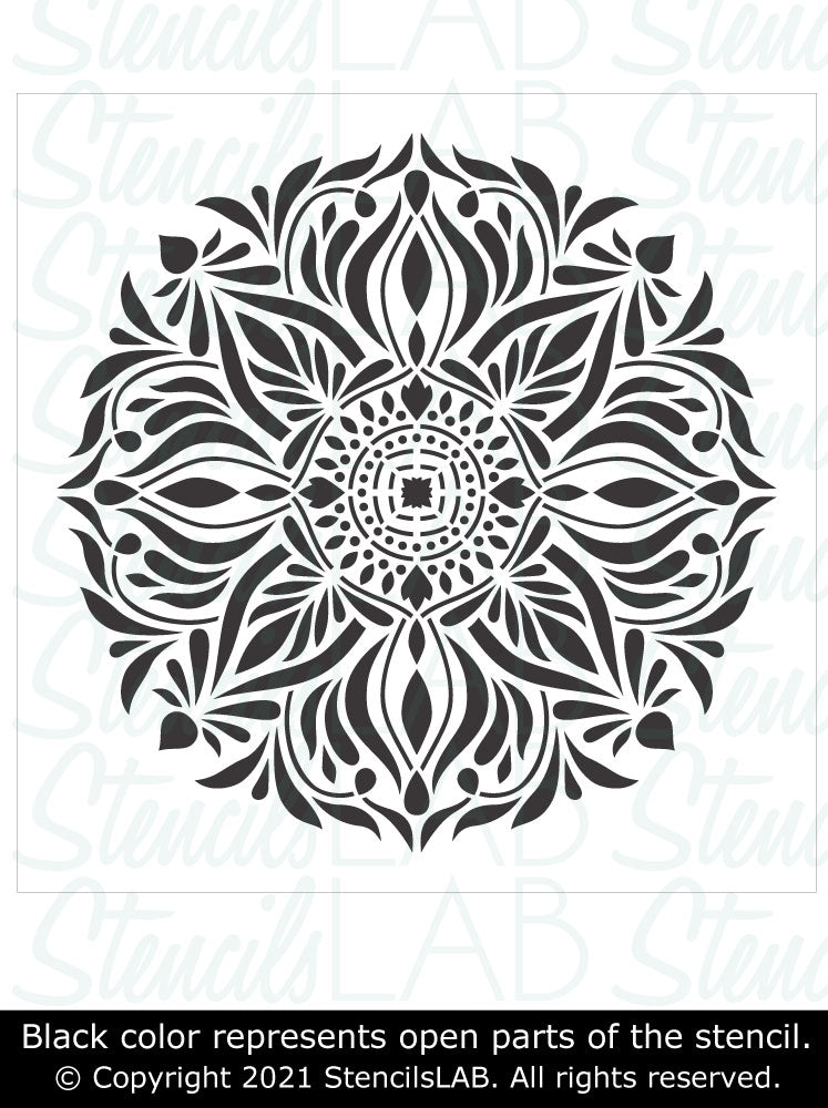 CORALIE- Mandala Stencil for Painting- Reusable Decor Wall Stencil- Floor Stencils 84
