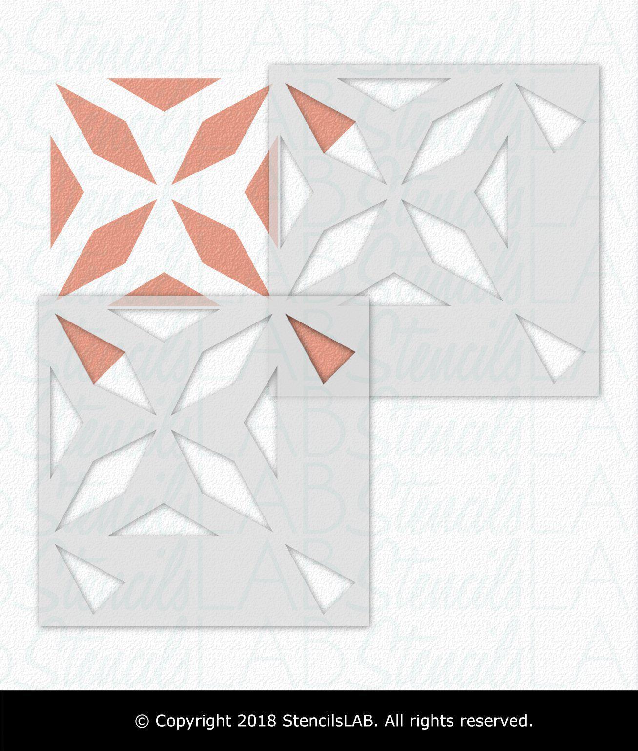 Athena - Tile Stencil - Modern Geometric Tile Stencil 5