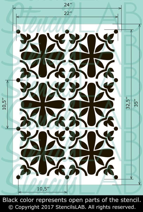 Extra Large Floral Wall Stencil- Leafs Pattern Wall Stencils- Spring