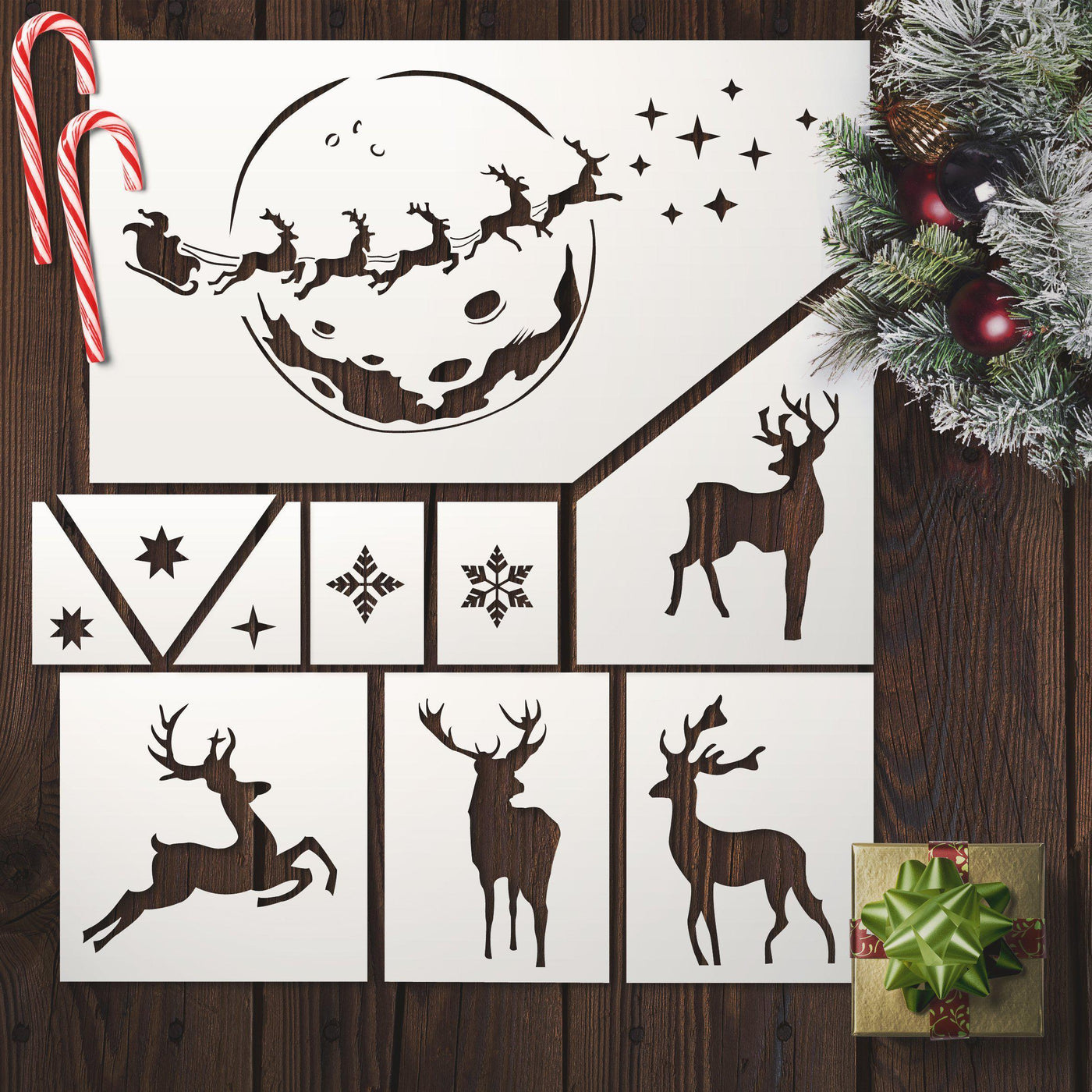 Christmas Deer - Stencils Kit For Window Decoration- Christmas Stencil –  StencilsLAB Wall Stencils