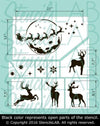 Christmas Deer - Stencils Kit For Window Decoration- Christmas Stencils - Set of 10 Stencils - StencilsLab Wall Stencils