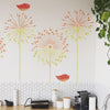 Dandelion Wall Stencil - Floral Wall Stencils - Dandelion & Bird Stencil - StencilsLab Wall Stencils
