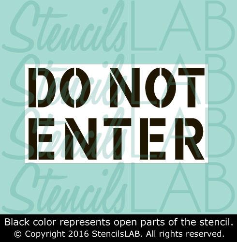 Do Not Enter Stencil - Safety Stencils - Industrial Stencils--StencilsLab Wall Stencils