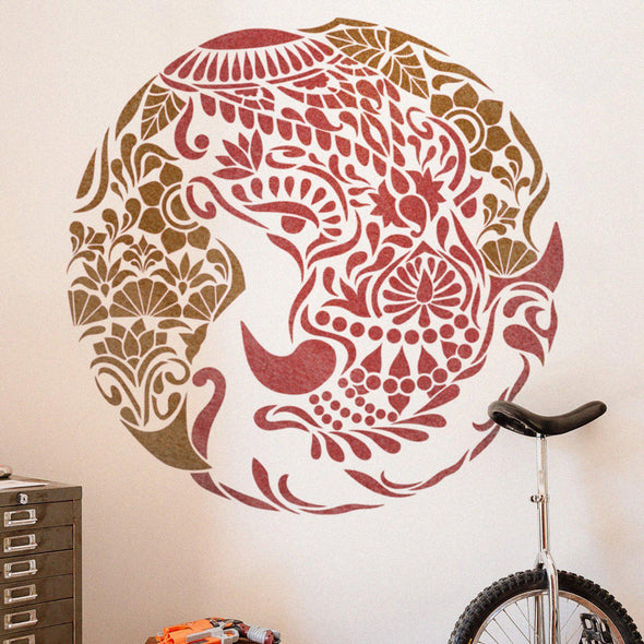 large wall stencils- mandala wall stencil- elephant wall stencil