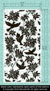 Emilia- Floral Pattern Wall Stencil- Birds And Branches Pattern - StencilsLab Wall Stencils