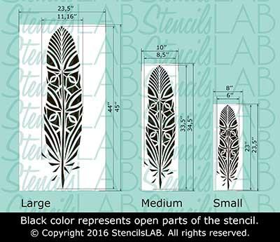 Fantasy Feather Stencil For Walls - Large Feather Wall Stencil - Wall Stencil - StencilsLab Wall Stencils