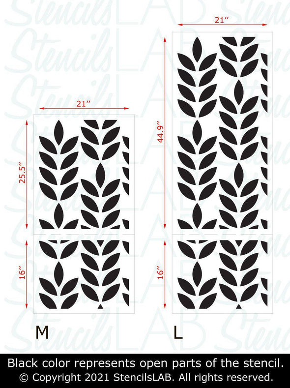 HOLT- Large Reusable Stencil For Painting- Floral Design Wall Stencils- Universal Stencil For Painting Walls & Floors-StencilsLAB Wall Stencils