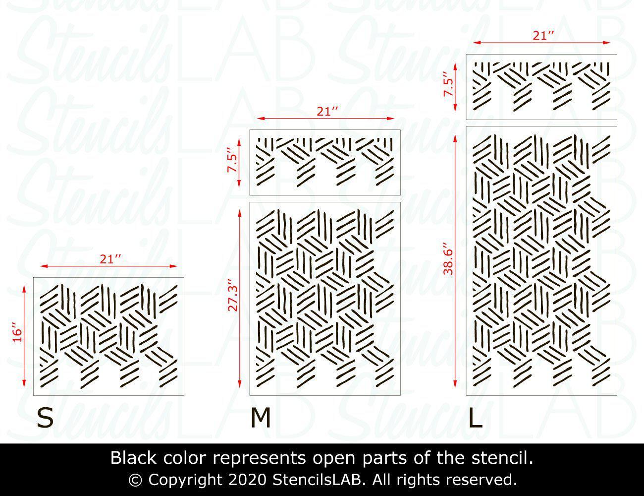 LORTIE- Modern Geometric Wall Stencil- Hexagon Wall Stencil- Reusable Stencils for Painting S (17 x 21.5)