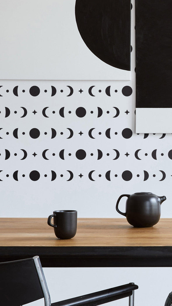 LUMI- Large Wall Stencil- Modern Decor Stencil For Painting- Moon Phases Stencil- Reusable Allover Wall Stencils-StencilsLAB Wall Stencils