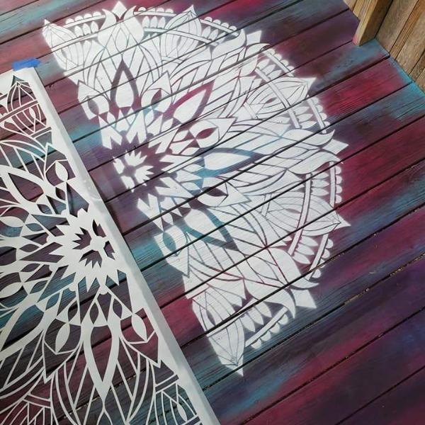 Mandala Stencil Prosperity - Large Mandala Stencils on Wood, Walls, or  Floors