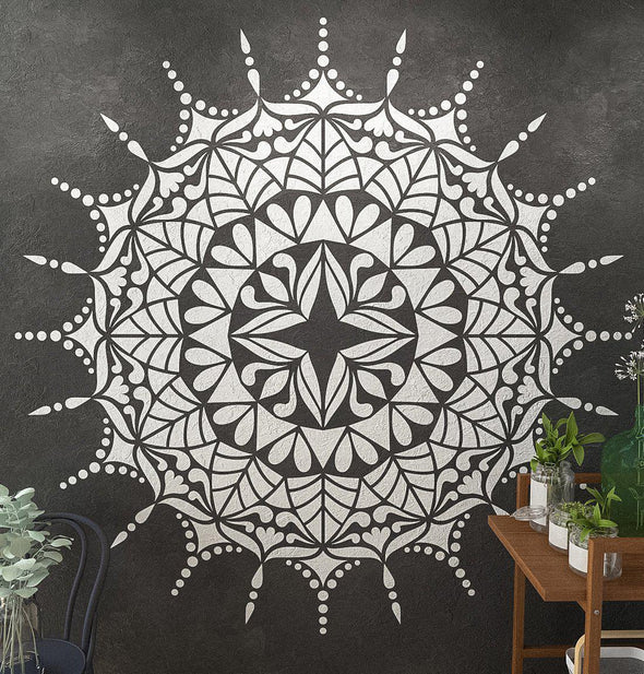 Mandala Stencil COMET - Extra Large Mandala Stencils For Wall And Floor Painting - StencilsLab Wall Stencils