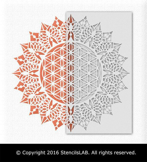 Mandala Stencil - Flower Of Life Stencil - Mandala-style Stencil - Flower Of Life Design- Wall Stencil - Geometric Design-StencilsLAB Wall Stencils