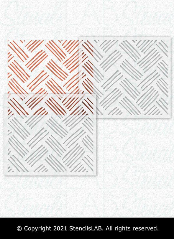 MAURICE- Wall Painting Stencil- Modern Brick Wall Pattern Stencil- Reusable Allover Stencil- Perfect choice for beginners-StencilsLAB Wall Stencils