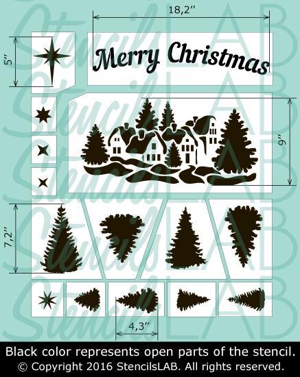 Merry Christmas Sign - Stencils Kit for Windows Decor - Christmas Sten –  StencilsLAB Wall Stencils