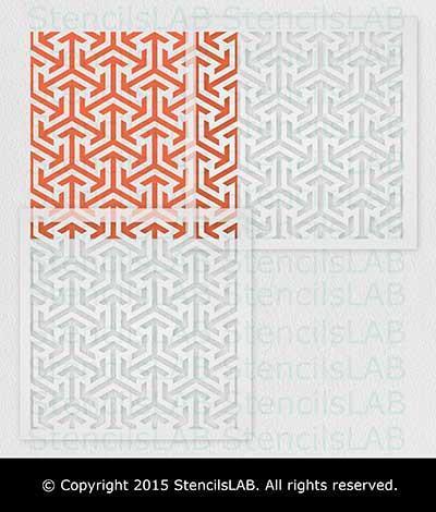 Modern Wall Stencils For Painting- Large Pattern Wall Stencil- SAMUEL-StencilsLAB Wall Stencils