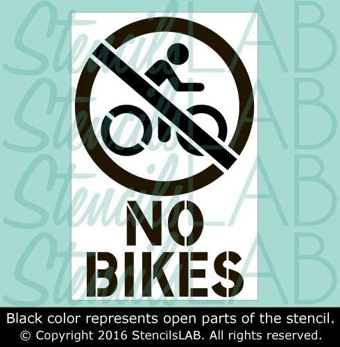 No Bikes - Pool Stencils - Safety Stencils - Industrial Stencils--StencilsLab Wall Stencils