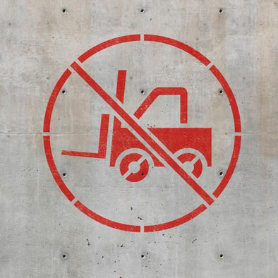 No Forklift Sign Stencil - Warehouse Stencil - Safety Stencils - Industrial Stencils--StencilsLab Wall Stencils