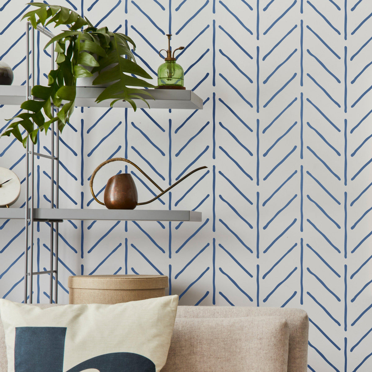 PILAR- Herringbone Wall Painting Stencil- Modern Allover Stencil For P ...