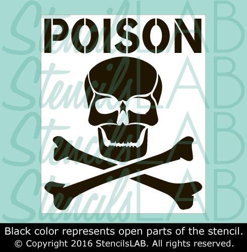 Poison Sign and Symbol Stencil - Safety Stencils - Industrial Stencils--StencilsLab Wall Stencils