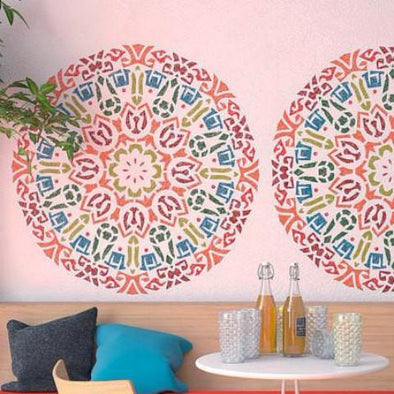 Round Decorative Mandala-Style Stencil - Unique Stencil For Wall Decor - StencilsLab Wall Stencils