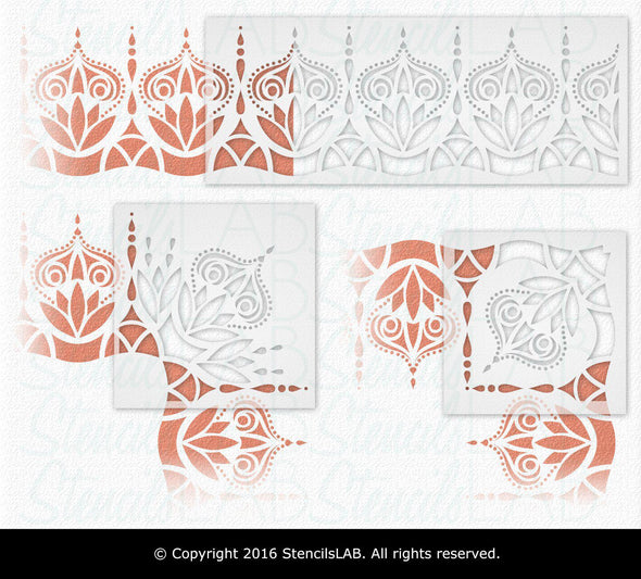 Wall border stencil- Border stencils for painting- Furniture stencils –  StencilsLAB Wall Stencils