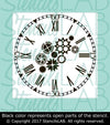 Steampunk Clock Stencil - Vintage Clock Stencil - Steampunk Stencil - DIY Clock Stencil - Stencil - StencilsLab Wall Stencils