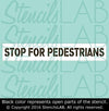 STOP FOR PEDESTRIANS Stencil - Parking Lot Stencils - Industrial Stencils-i_524-46" x 4"-StencilsLab Wall Stencils
