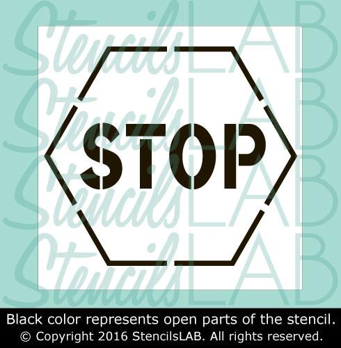 STOP Sign Stencil - Stop Stencil - Safety Stencils - Industrial Stencils--StencilsLab Wall Stencils