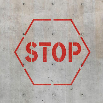 Stop Sign Stencil - Stop Stencil - Safety Stencils - Industrial Stencils--StencilsLab Wall Stencils