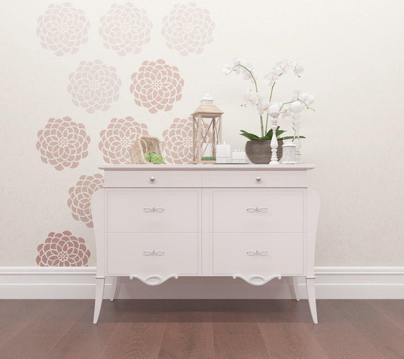 Decorative Wall Stencil With Flower