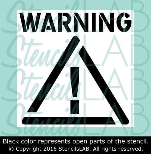 Warning Sign Stencil - Safety Stencils - Industrial Stencils--StencilsLab Wall Stencils